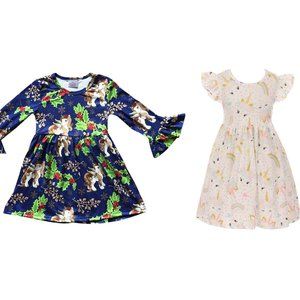 2 Dresses Bundle Sale Clearance Little Girl Toddler kids Girl Dress Casual Top